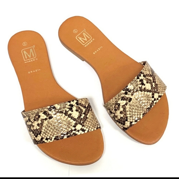 Makers Shoes - 🎊2/$24 SNAKESKIN BRAZILIAN SLIDES